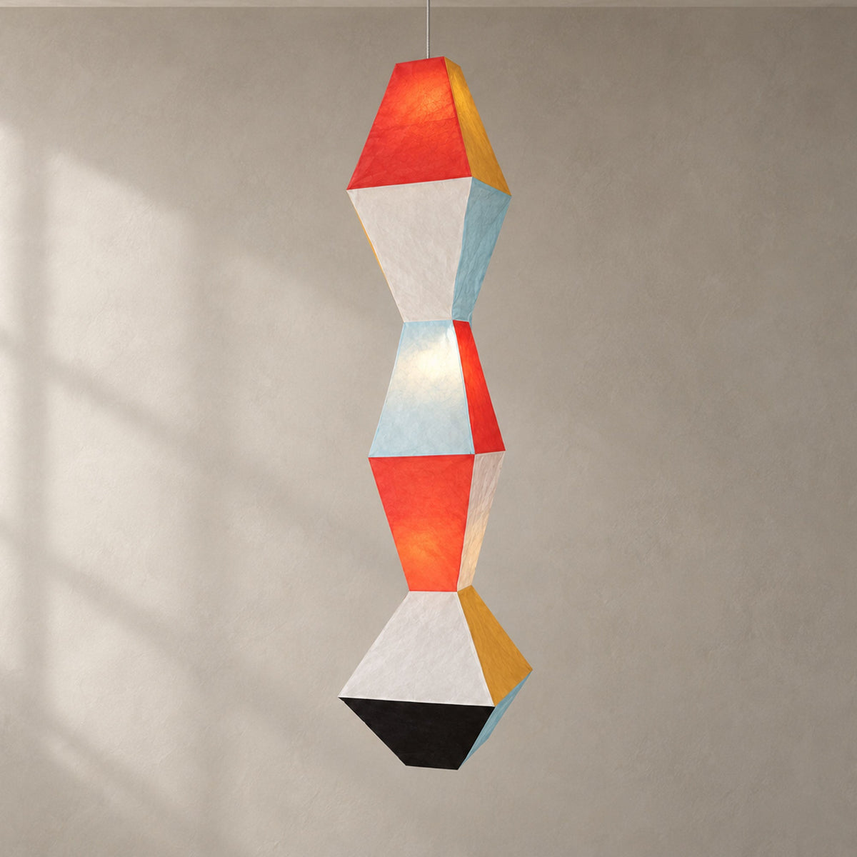 Stacked Geometric Rice Paper Pendant Lamp