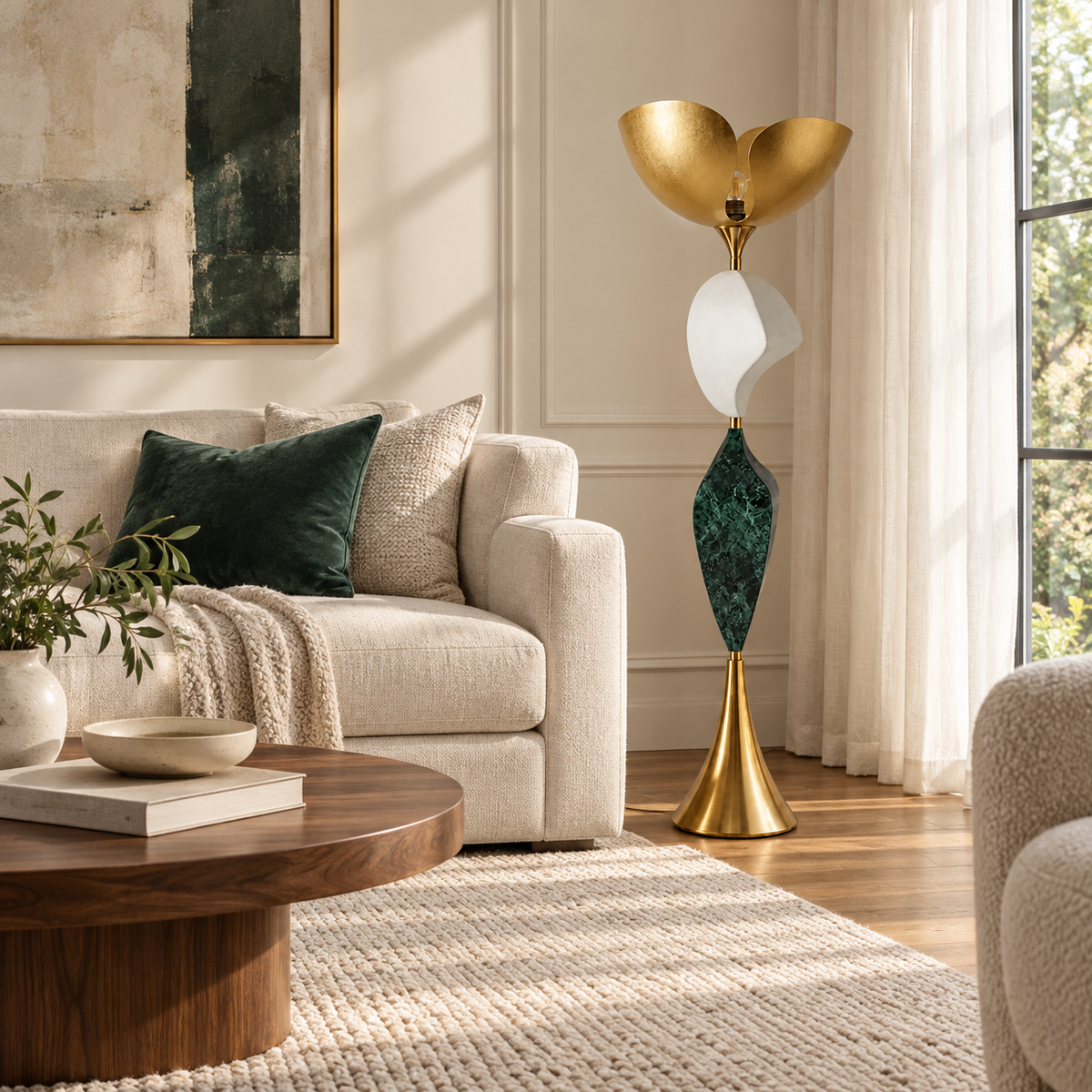 Stacked Sculptural Floor Lamp