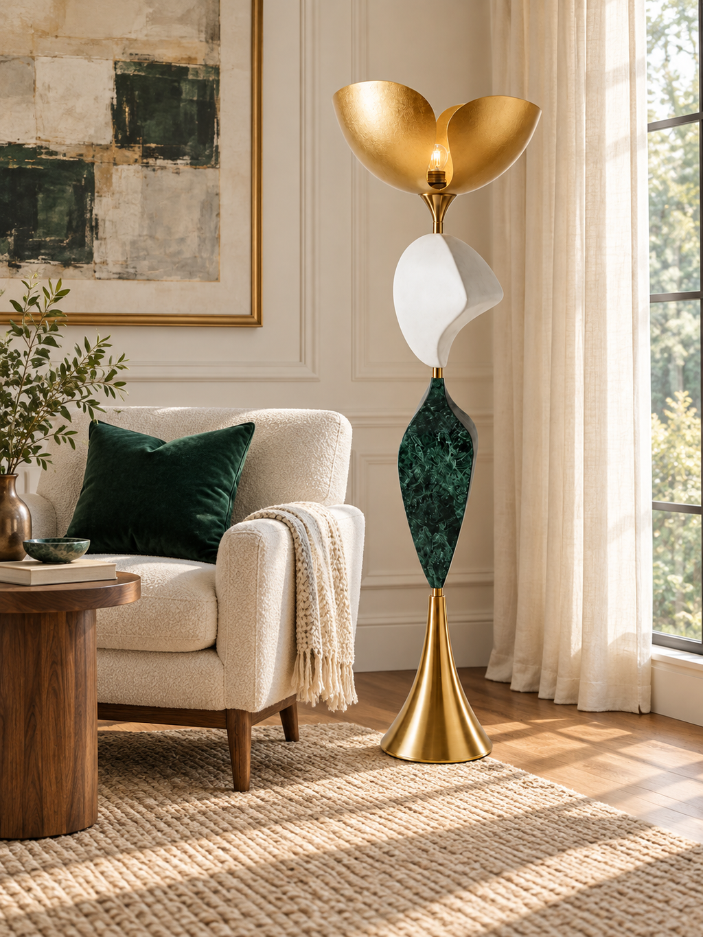Stacked Sculptural Floor Lamp