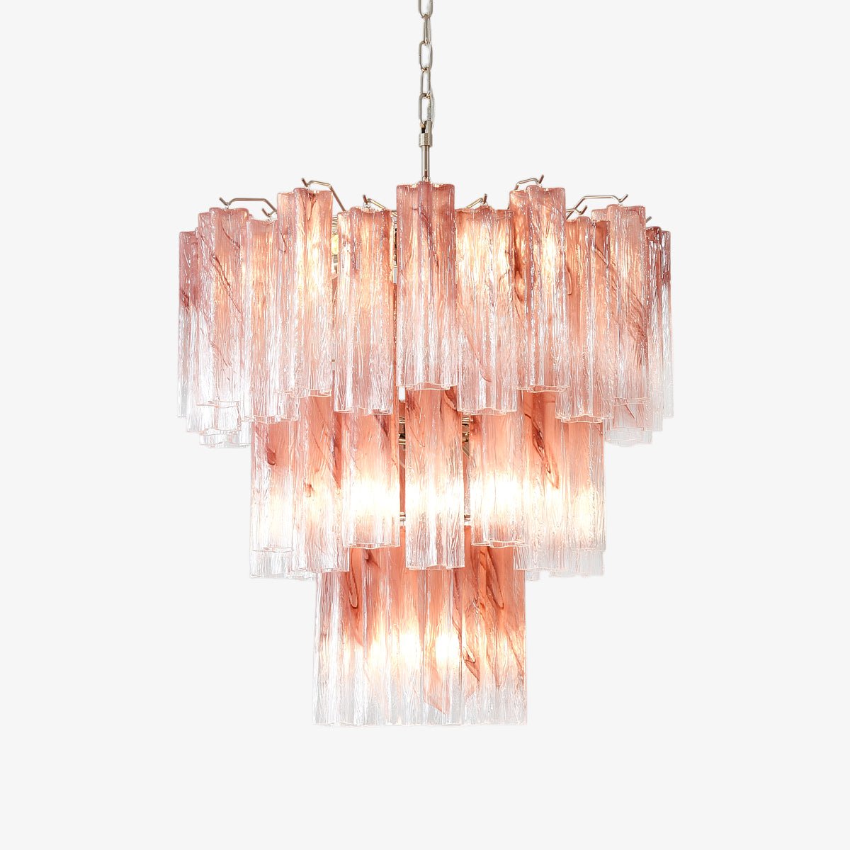 Starlight Rose Chandelier Dia 66cm x H 68cm / ? 26.1″ x H 26.8″ / Pink & Chrome Chandelier