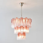 Starlight Rose Chandelier Dia 66cm x H 68cm / ? 26.1″ x H 26.8″ / Pink & Chrome Chandelier