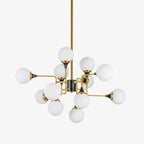 Stilnovo Chandelier 12heads ∅ 39.4″ x H 19.7″ / Dia 100cm x H 50cm / Black & Gold & White Chandelier