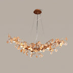 Stone Crystal Brass Chandelier