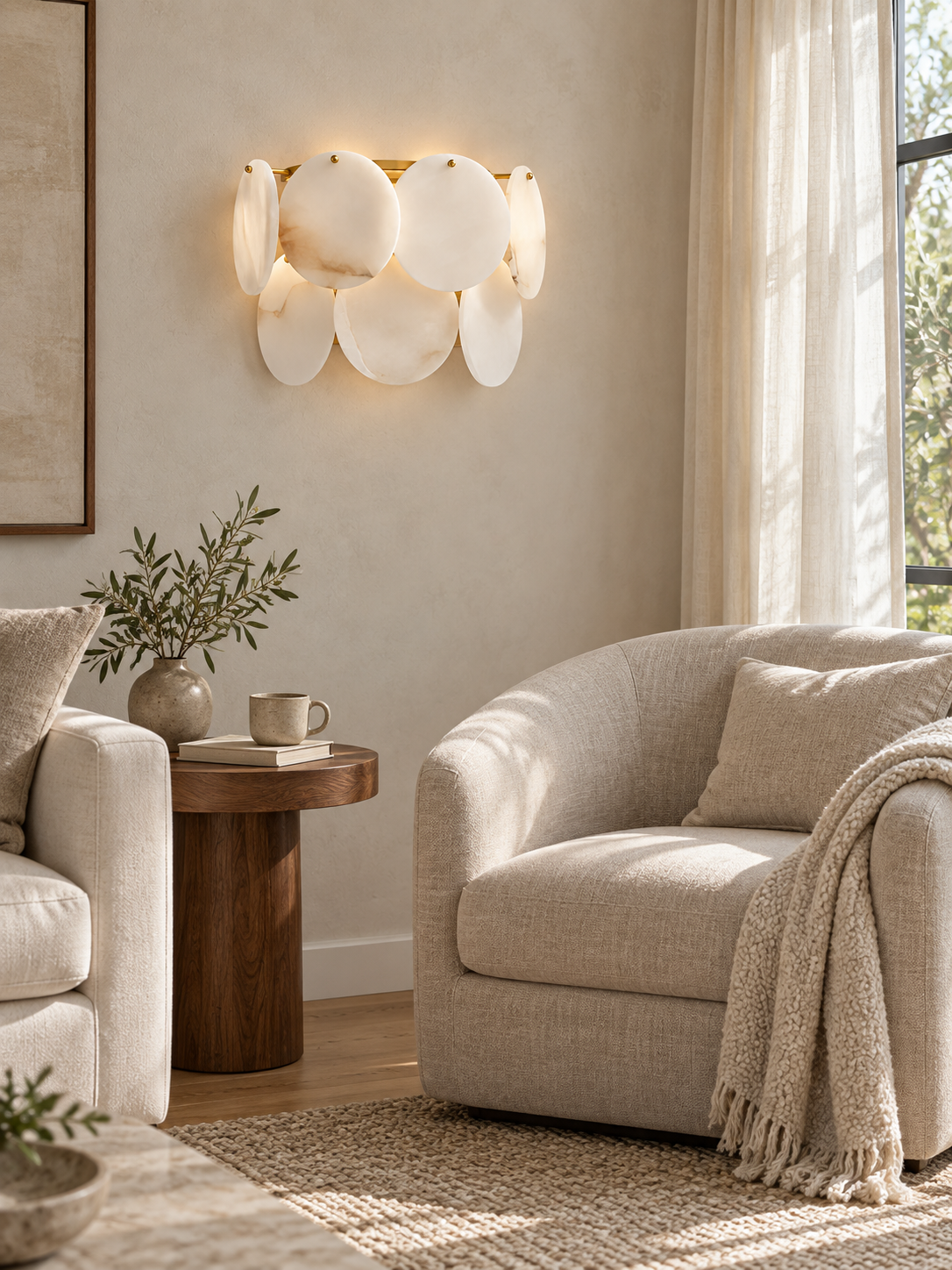 Strata Lumina Alabaster Wall Sconce
