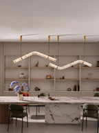 Streamlined Alabaster Pendant Lamp