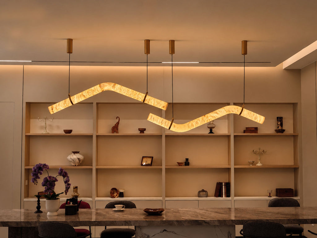 Streamlined Alabaster Pendant Lamp