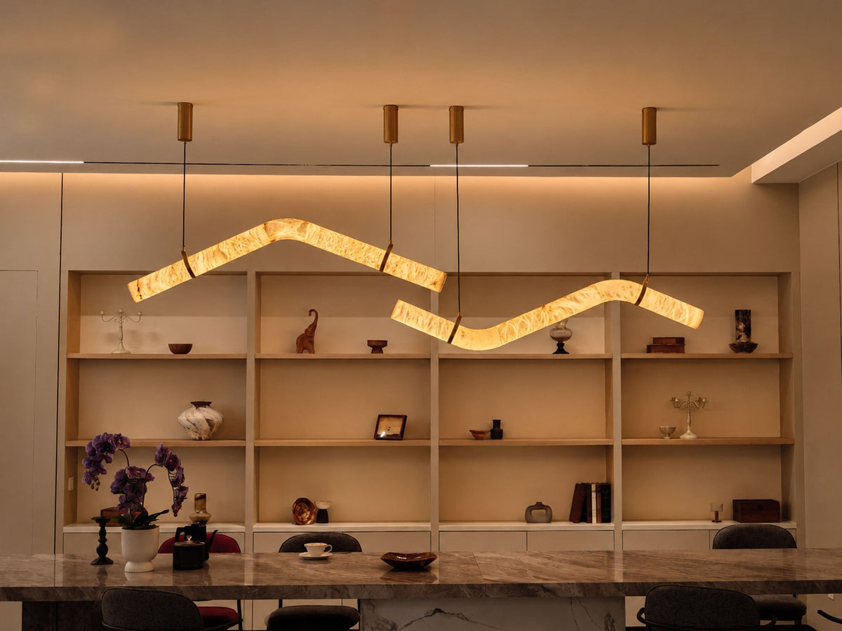 Streamlined Alabaster Pendant Lamp