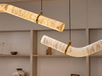 Streamlined Alabaster Pendant Lamp