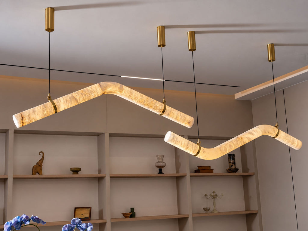 Streamlined Alabaster Pendant Lamp