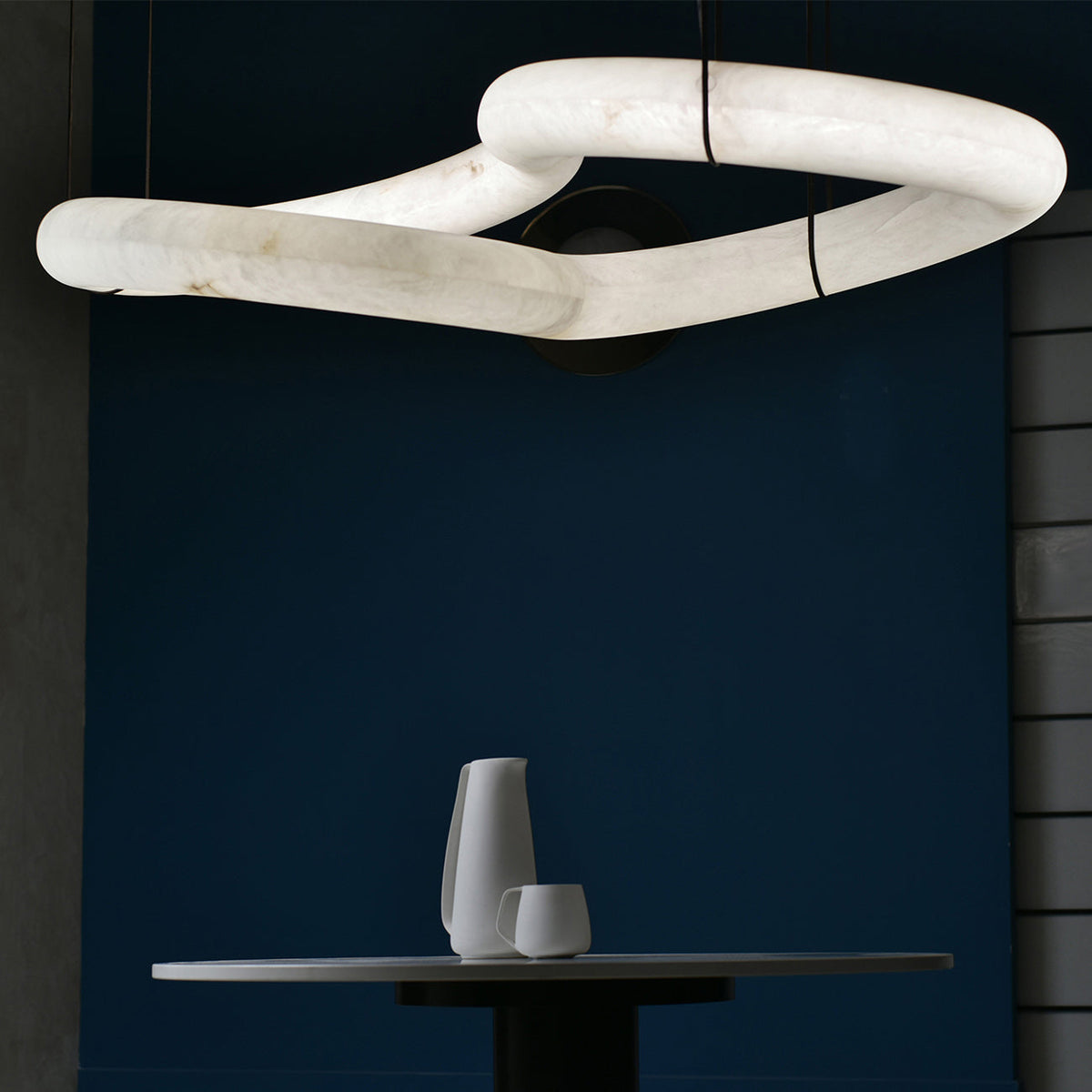 Streamlined Alabaster Pendant Lamp