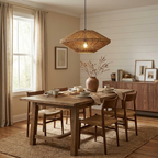 Sunburst Woven Straw Pendant Lamp