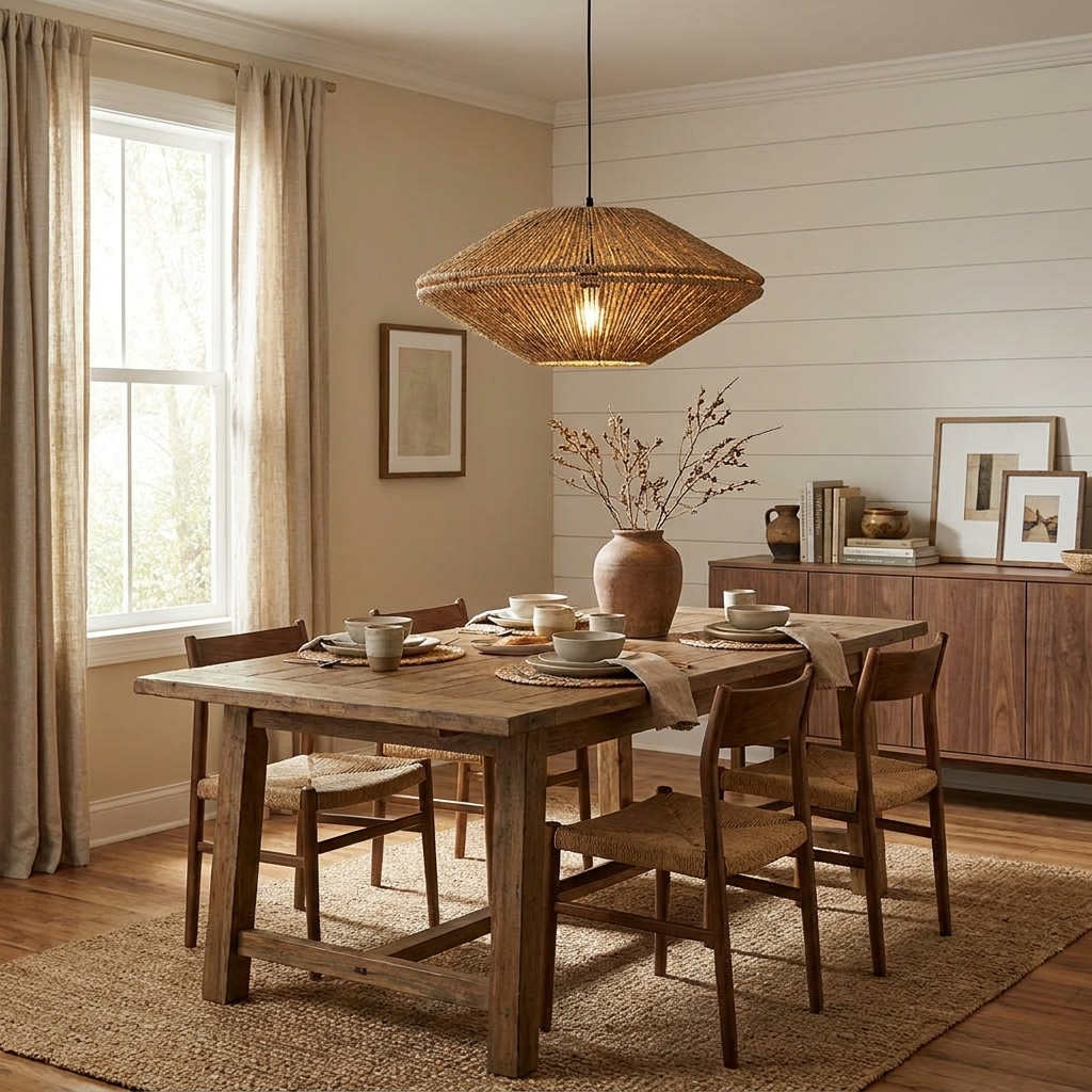 Sunburst Woven Straw Pendant Lamp