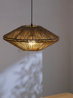 Sunburst Woven Straw Pendant Lamp