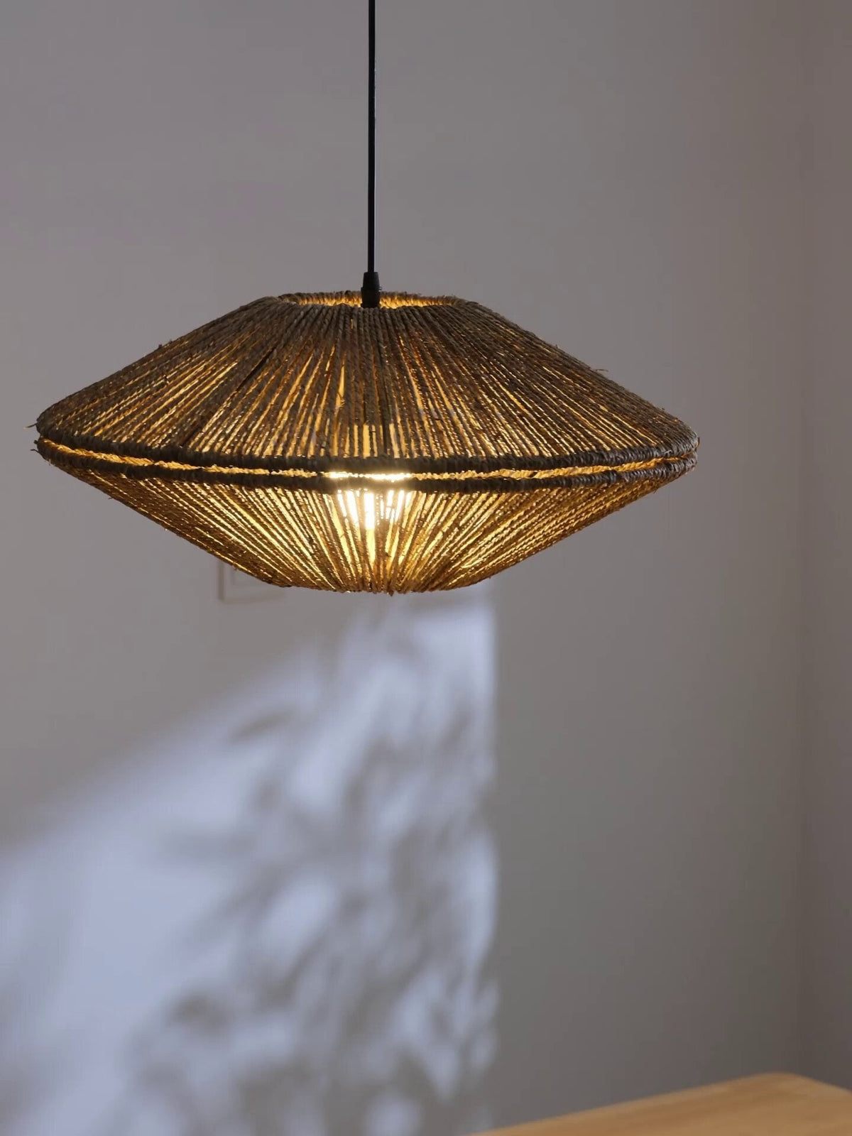 Sunburst Woven Straw Pendant Lamp