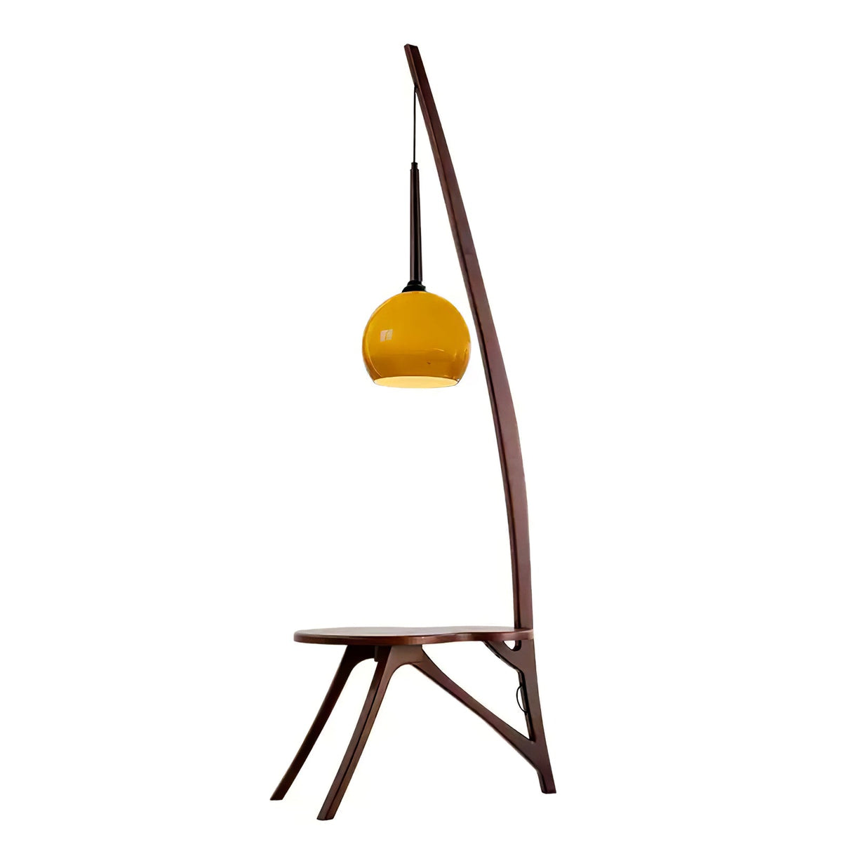Arc Wood Hanging Floor Lamp ∅ 23.6″ x H 69.7″ / Caramel color & Walnut Color / US Plug Floor lamp
