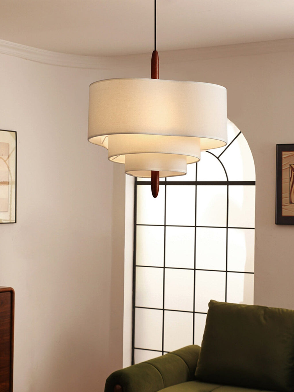 Talia Tiered Fabric Pendant Light