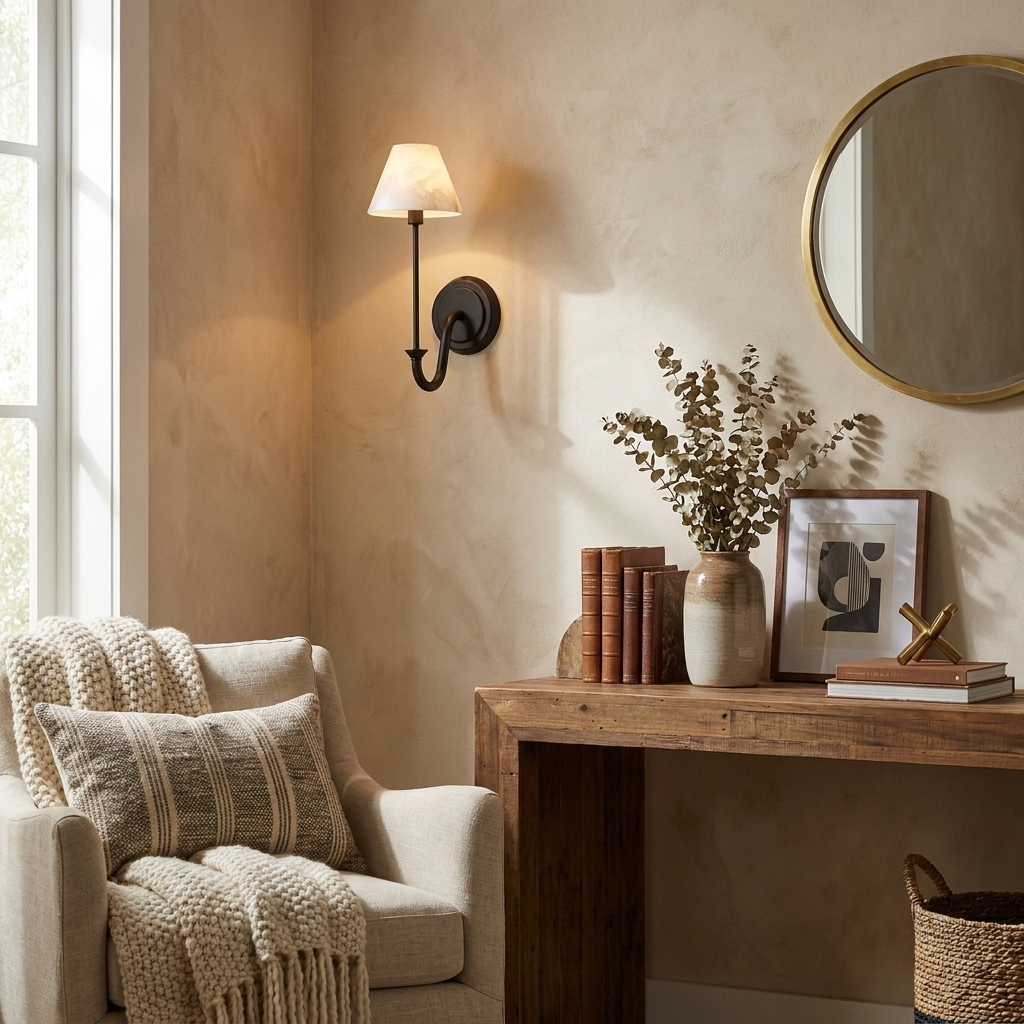 Tallow Alabaster Wall Sconce