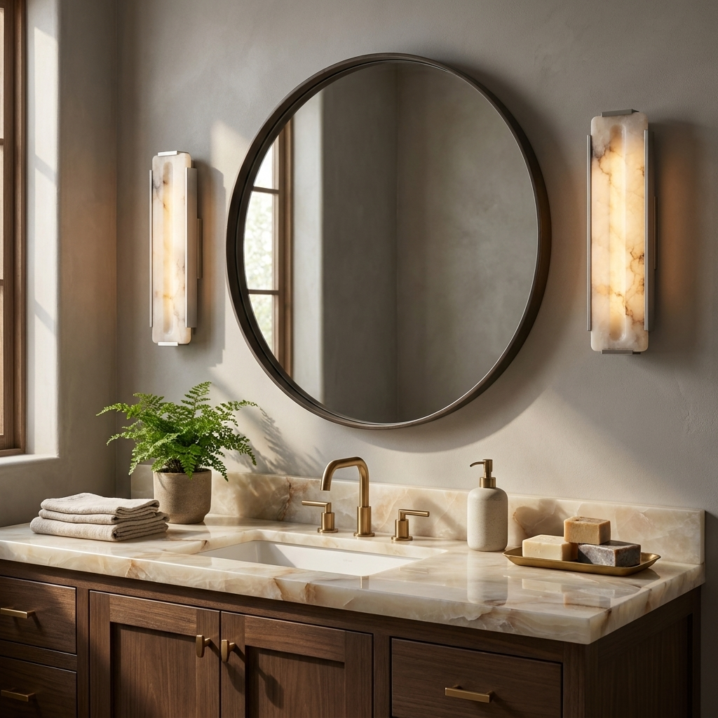 Talvenne Alabaster Panel Wall Sconce