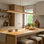 Tapered Wood Linear Pendant Lamp