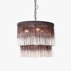 Tassel Chandelier ∅ 17.7″ x H 15.7″ / Dia 45cm x H 40cm / Brown and white gradient Chandelier