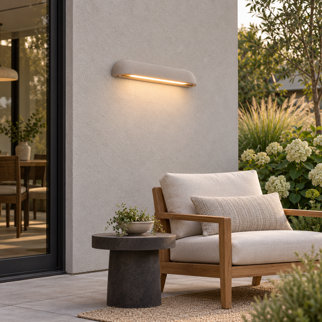 Tavrelle Micro-Cement Outdoor Wall Sconce