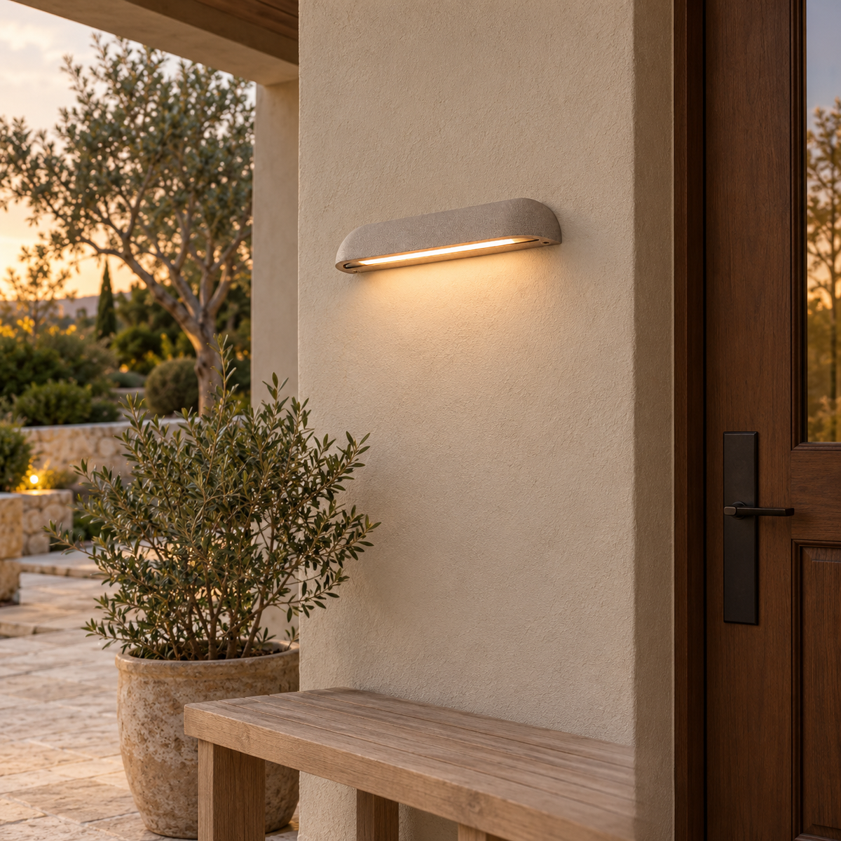 Tavrelle Micro-Cement Outdoor Wall Sconce