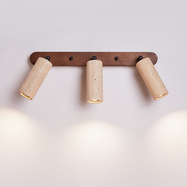 Travertine Triple Spotlight Wall Lamp