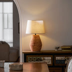 Textured Terracotta Toned Table Lamp