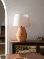 Textured Terracotta Toned Table Lamp