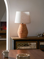 Textured Terracotta Toned Table Lamp