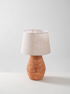 Textured Terracotta Toned Table Lamp