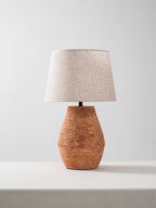 Textured Terracotta Toned Table Lamp