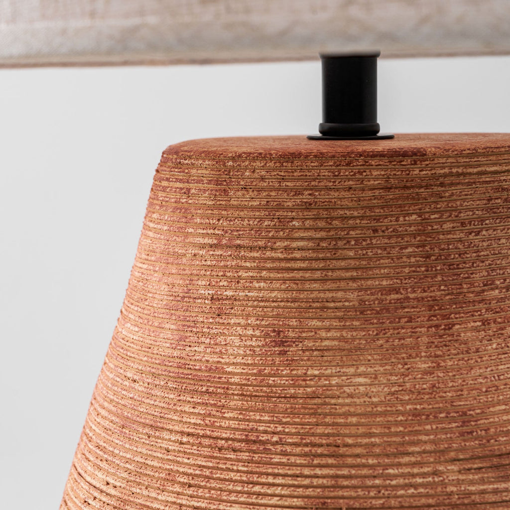 Textured Terracotta Toned Table Lamp