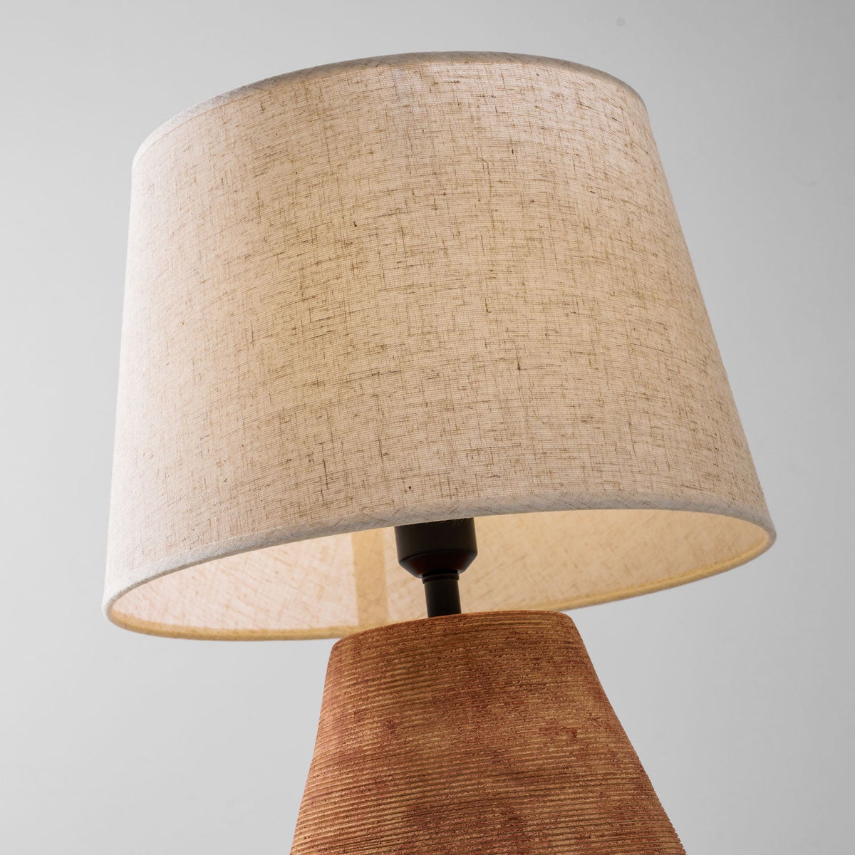 Textured Terracotta Toned Table Lamp
