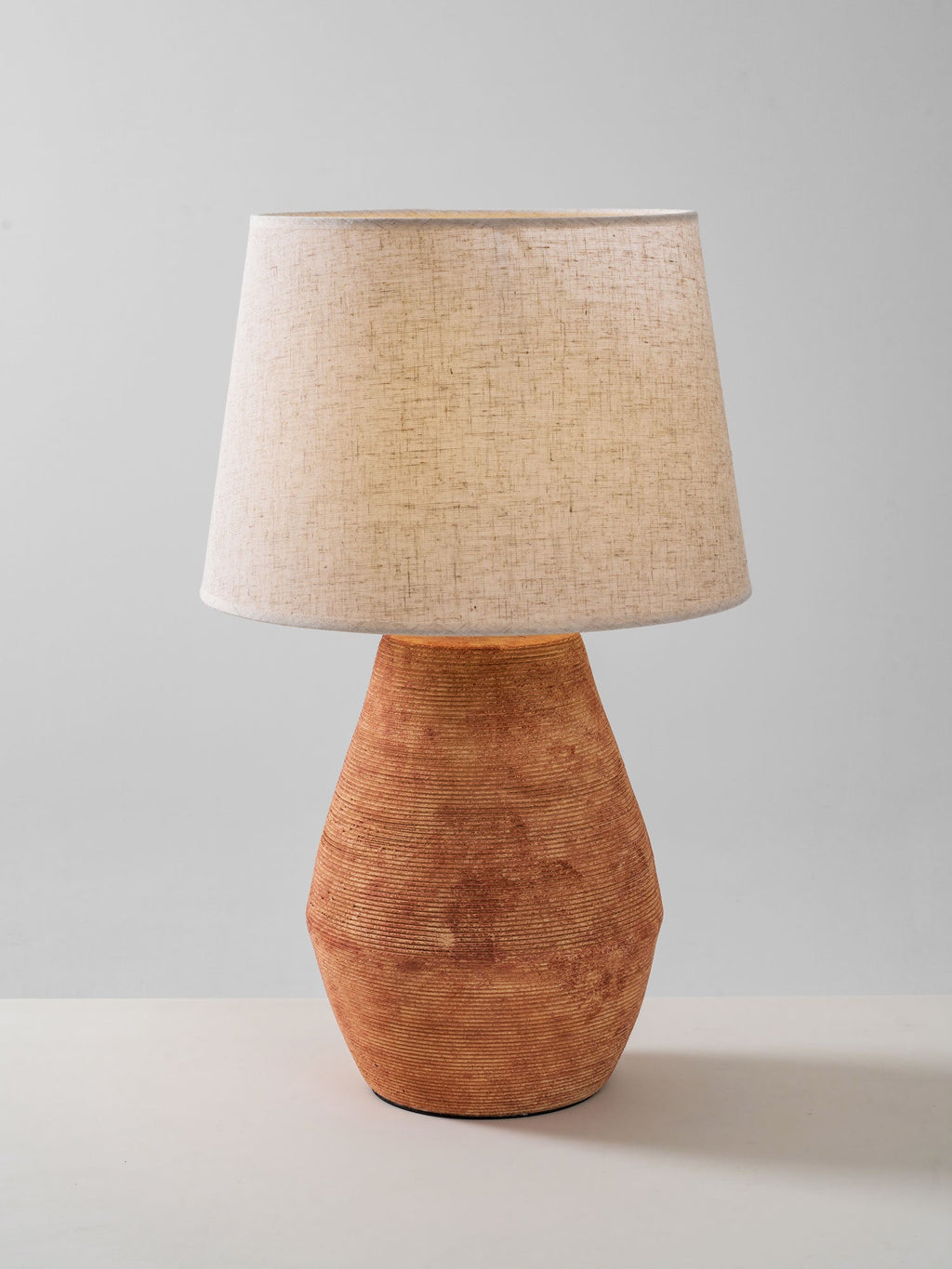 Textured Terracotta Toned Table Lamp