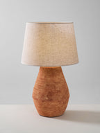 Textured Terracotta Toned Table Lamp