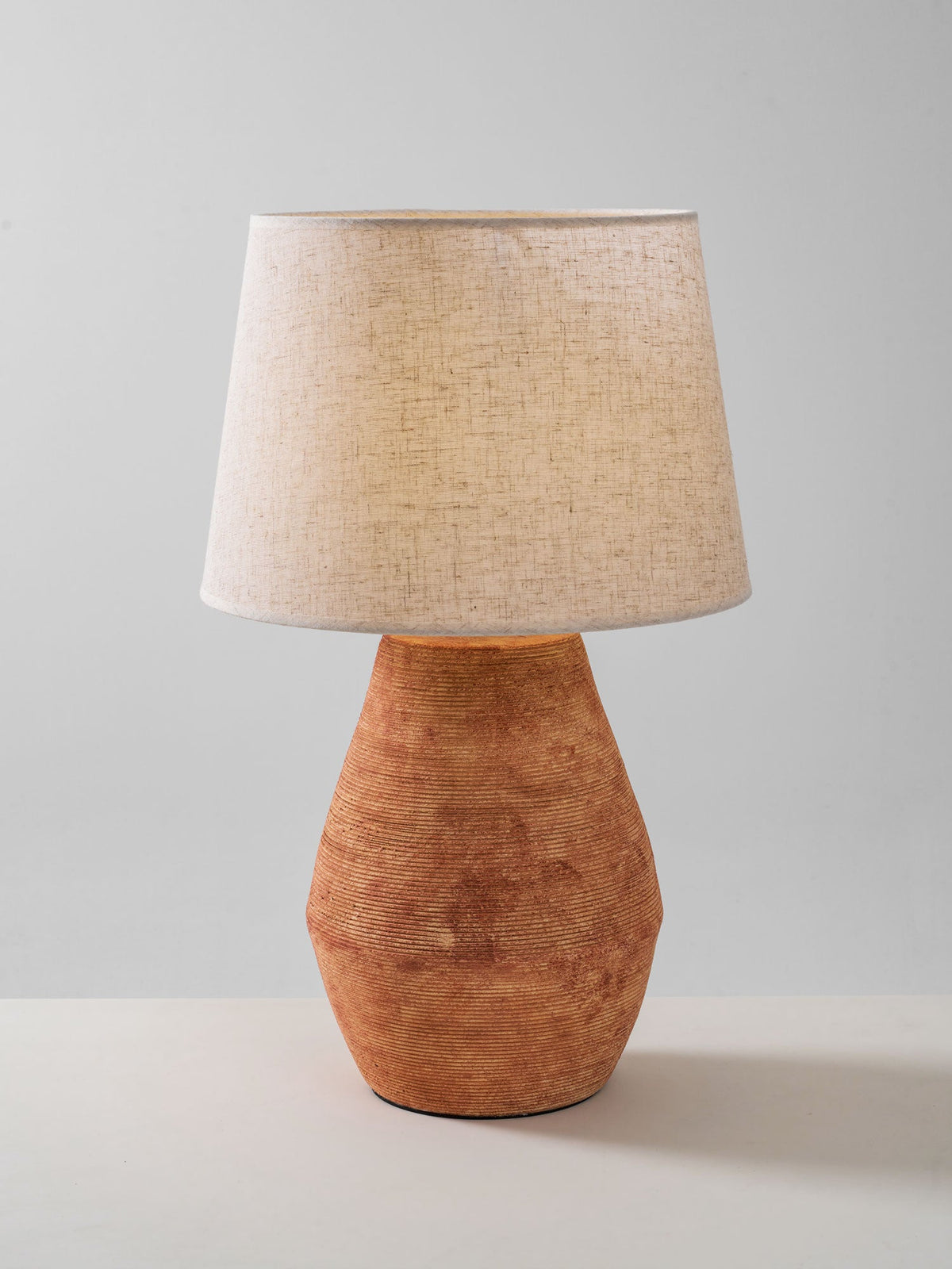 Textured Terracotta Toned Table Lamp