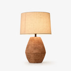 Textured Terracotta Toned Table Lamp