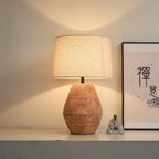 Textured Terracotta Toned Table Lamp