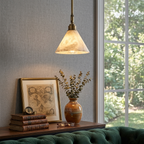 Thessa Alabaster Cone Pendant Light