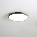 Thin Geometry Shape Ceiling Lamp ∅ 11.8″ x H 1.4″ / Dia 30cm x H 3.5cm / Walnut Wood Grain / Three-Color Changing Light