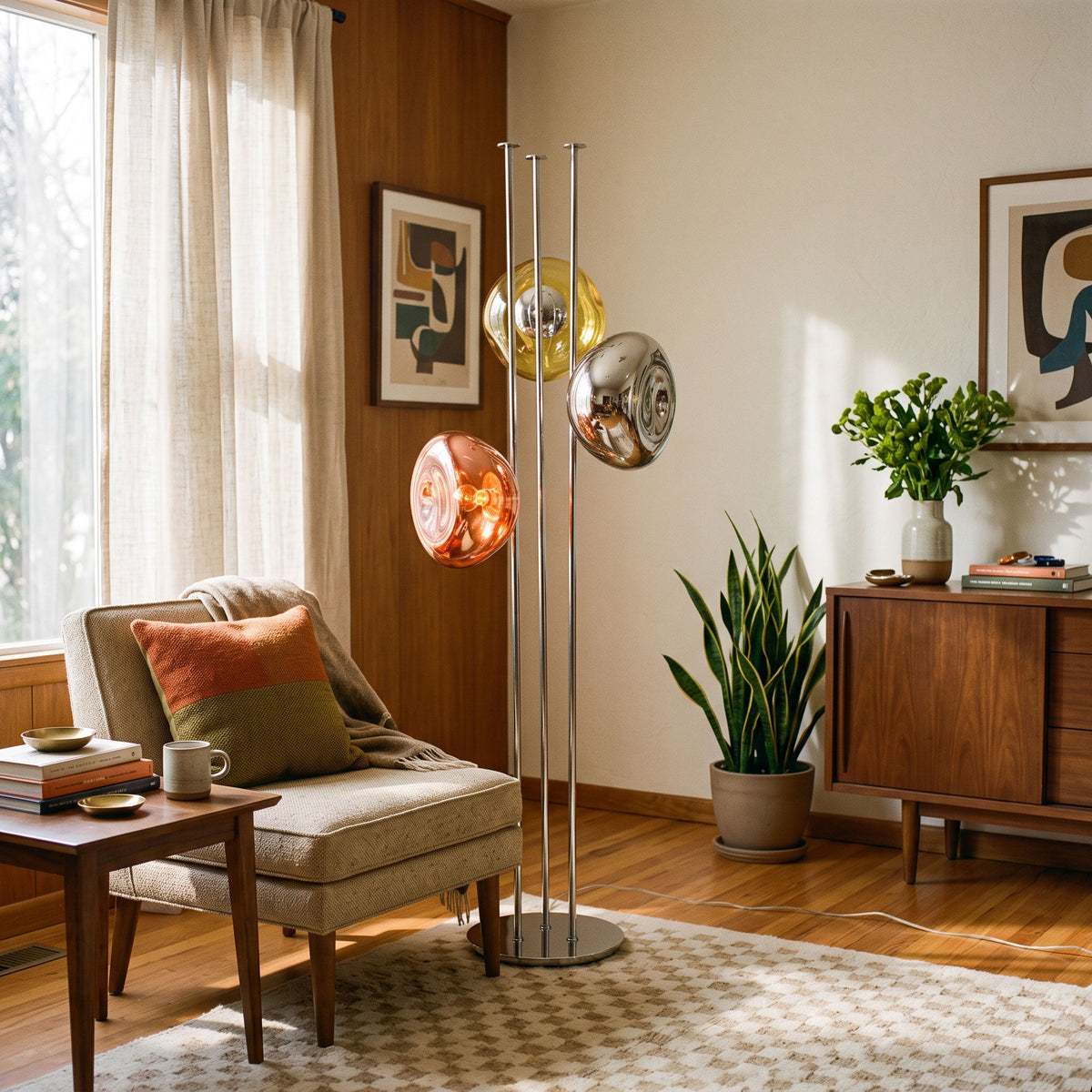 Three Lava Glass Floor Lamp