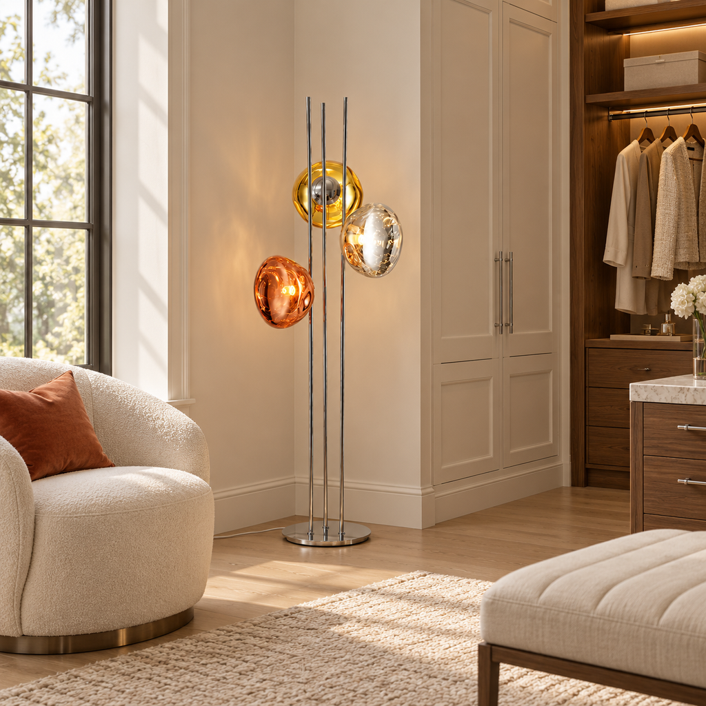 Three Lava Glass Floor Lamp