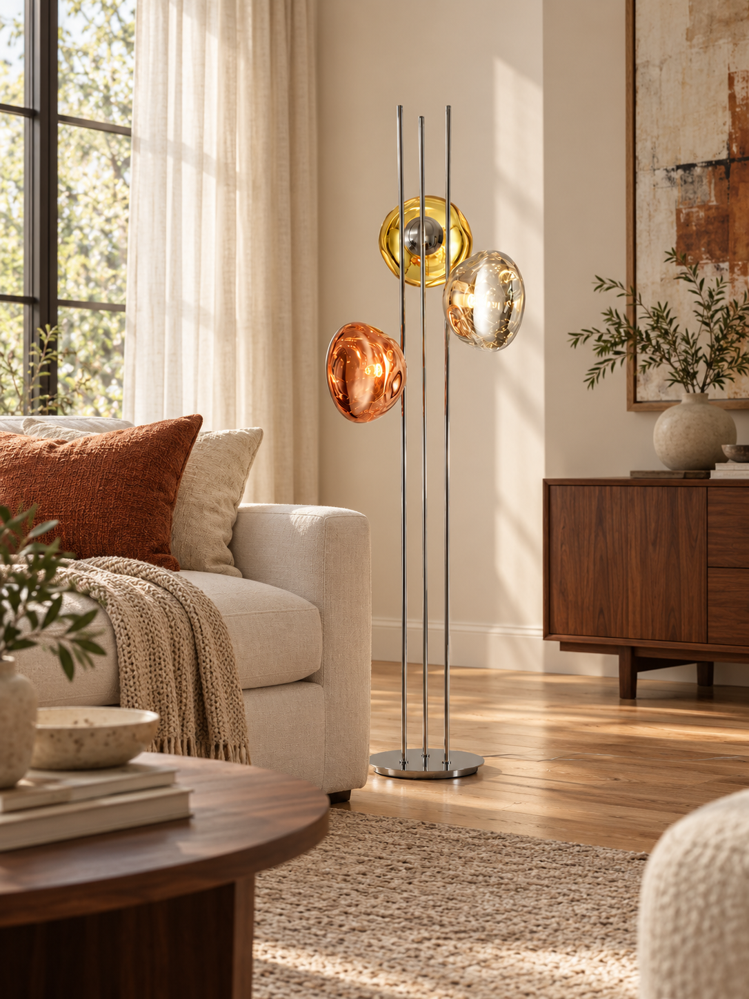 Three Lava Glass Floor Lamp