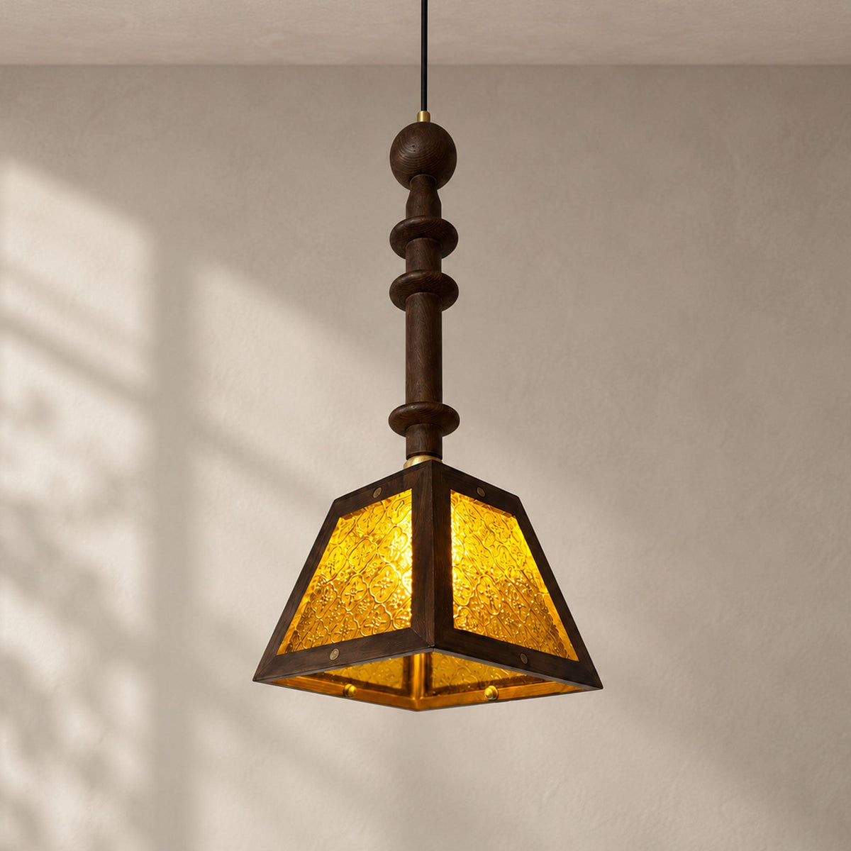 Timber Glass Pendant Light