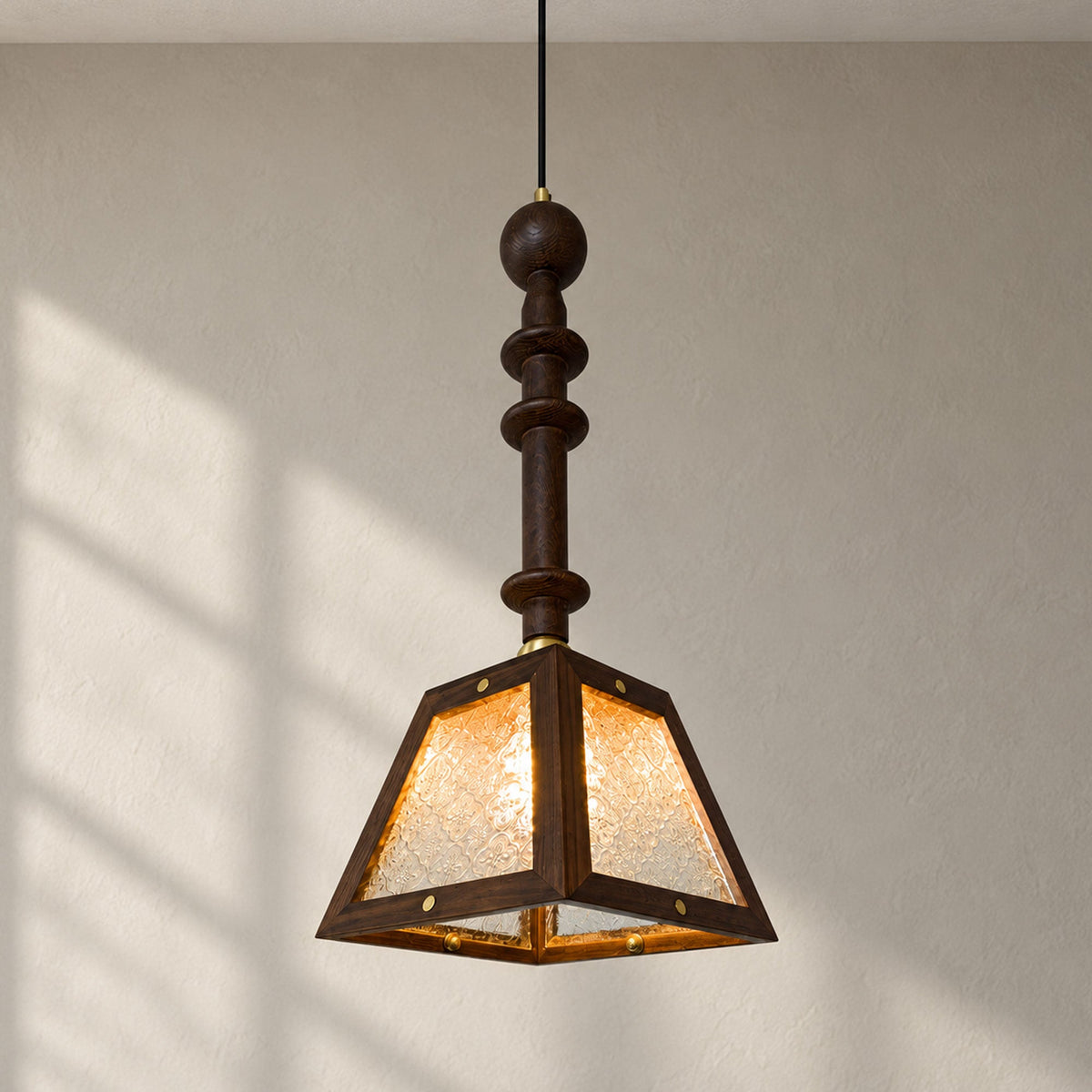 Timber Glass Pendant Light