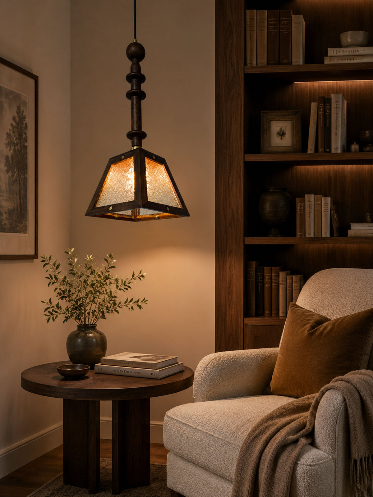 Timber Glass Pendant Light