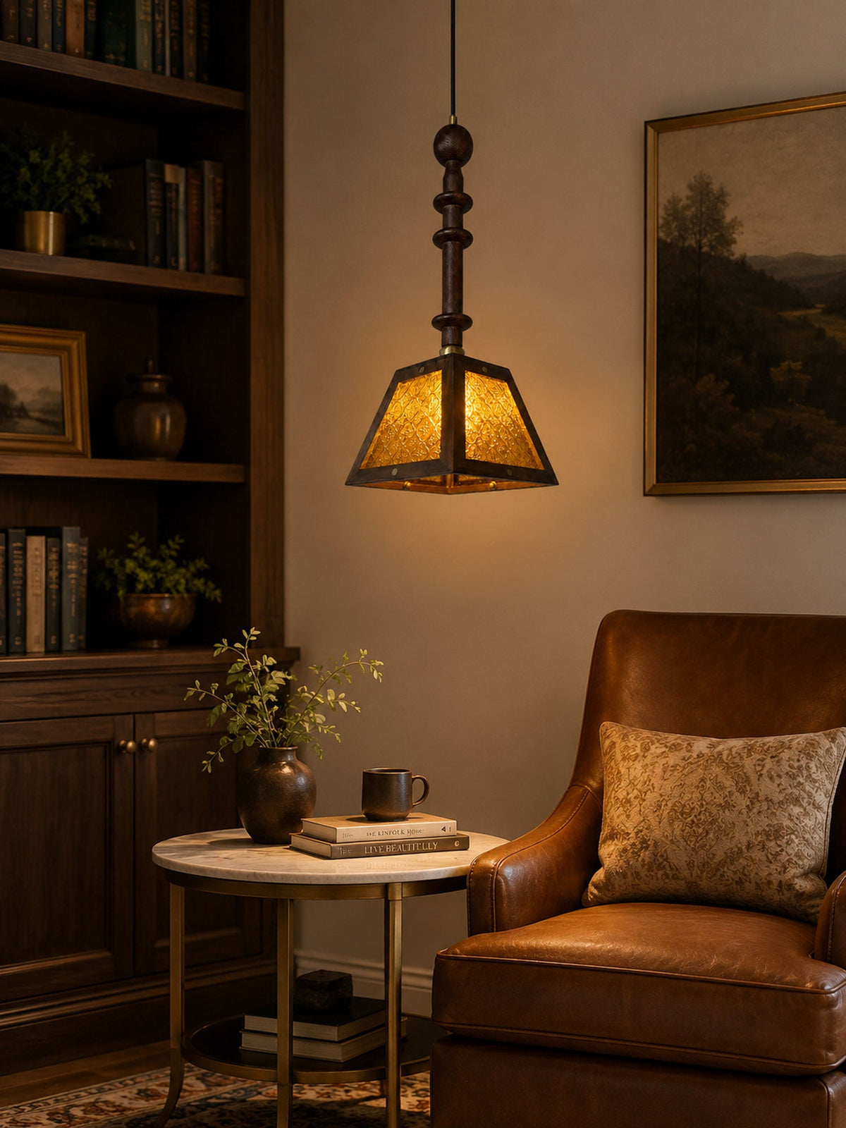 Timber Glass Pendant Light