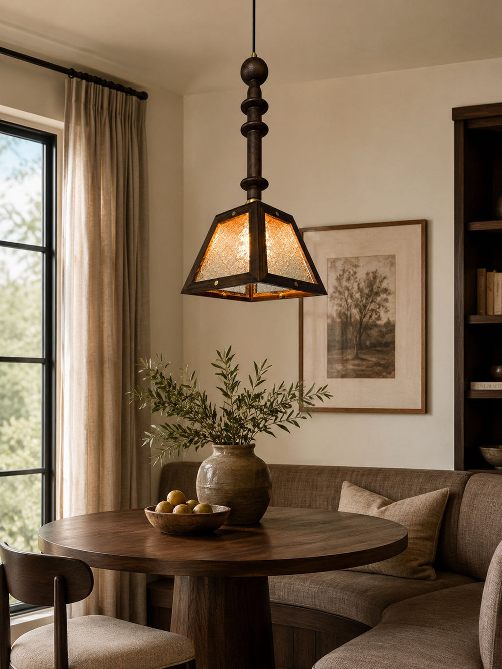 Timber Glass Pendant Light