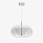Timothy Globe Pendant Light ? 19.7″ x H 9.8″ / Dia 50cm x H 25cm / Chrome + Clear / Bi-color/Multicolor LED Pendant